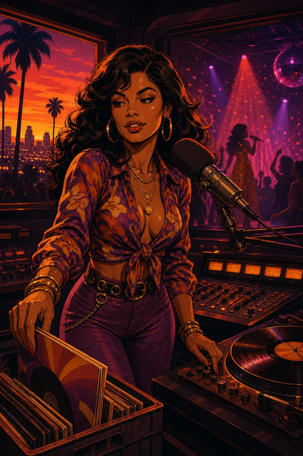 Animatrice radio et DJ dans la nuit de Los Santos en 1974